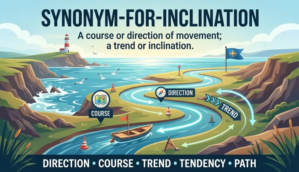 A course along which someone or something moves; trend or inclination.