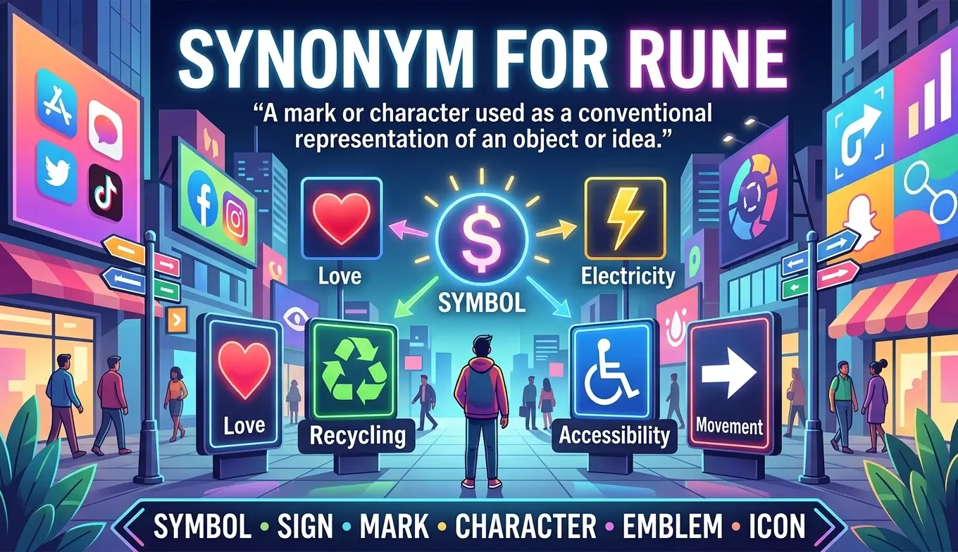A mark or character used as a conventional representation of an object or idea.