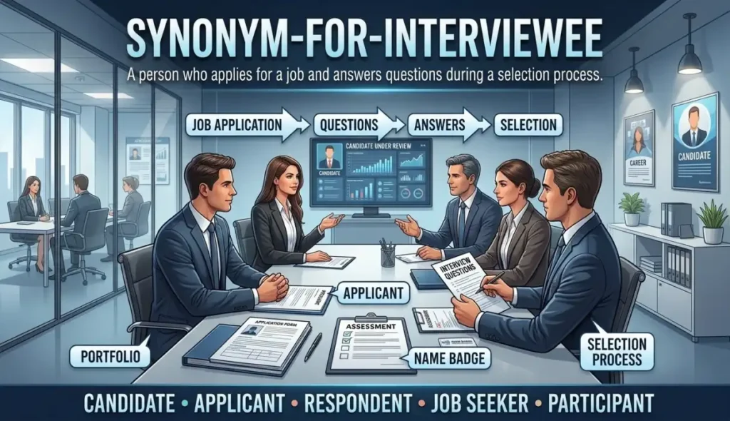 A person who applies for a job or position and answers questions during a selection process.