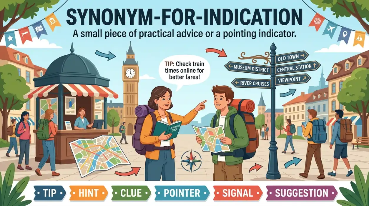 A small piece of practical advice or a pointing indicator.