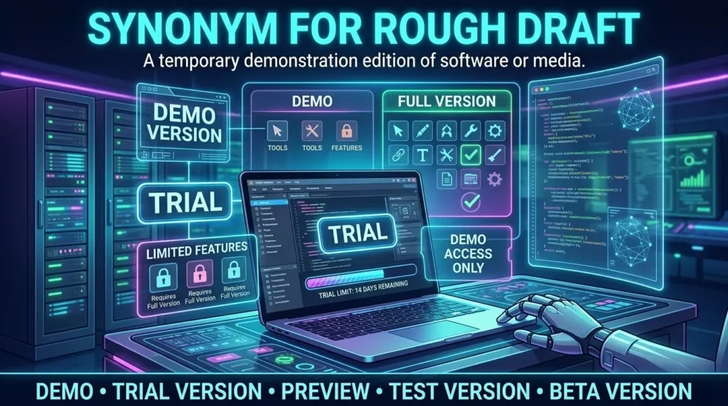 A temporary demonstration edition of software or media.