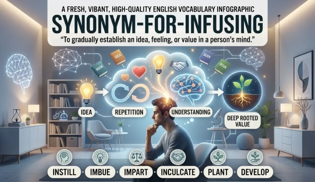 Gradually establishing an idea, feeling, or value in a person's mind.