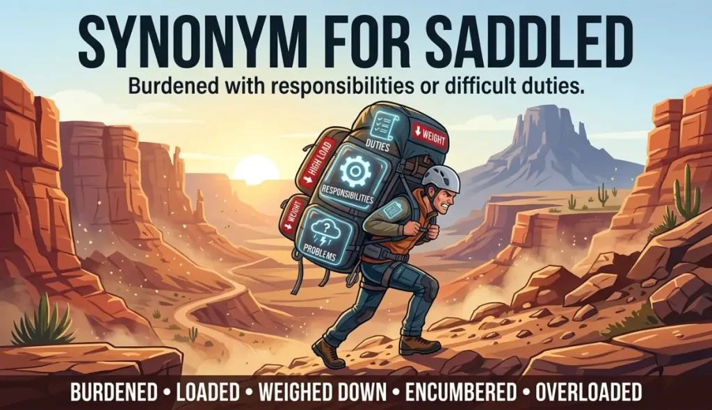 Heavily loaded down with worries, responsibilities, or difficult duties.
