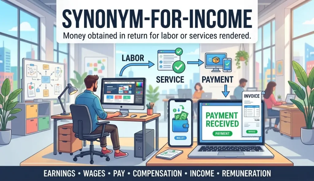 Money obtained in return for labor or services rendered.