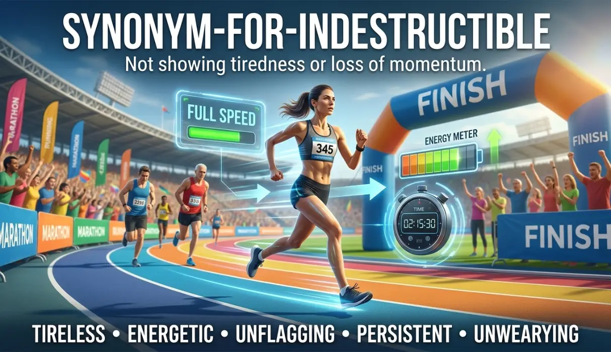 Not showing tiredness or loss of momentum.