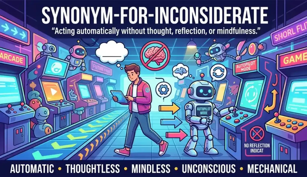 Operating completely without reflection or mindfulness.