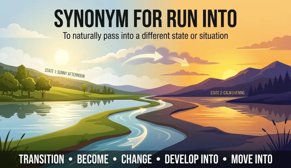 Pass naturally into a state or situation.