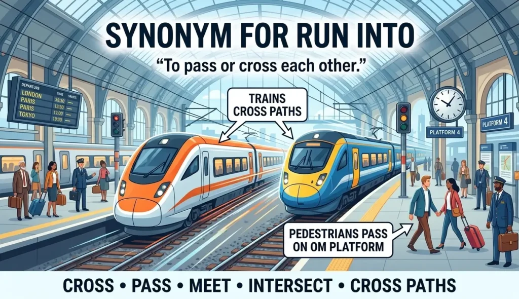 Pass or cross each other.