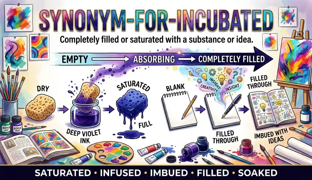 Saturated or filled thoroughly with a substance or idea.