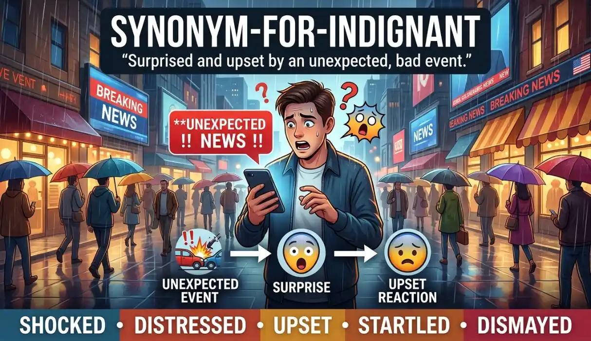 Surprised and upset by an unexpected, bad event.