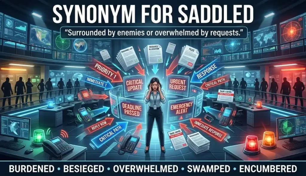 Surrounded by enemies or overwhelmed by requests.