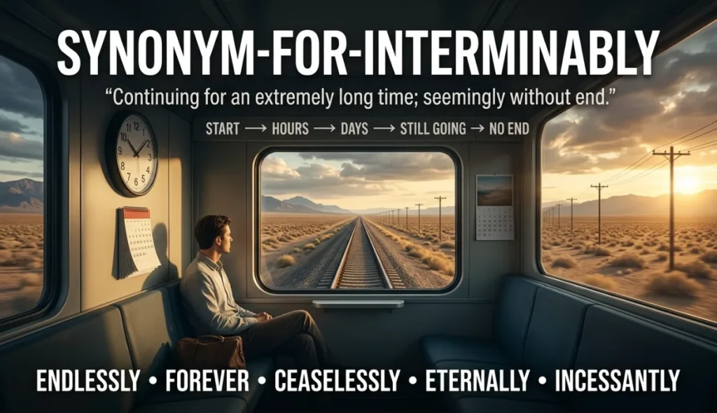 synonym for interminably