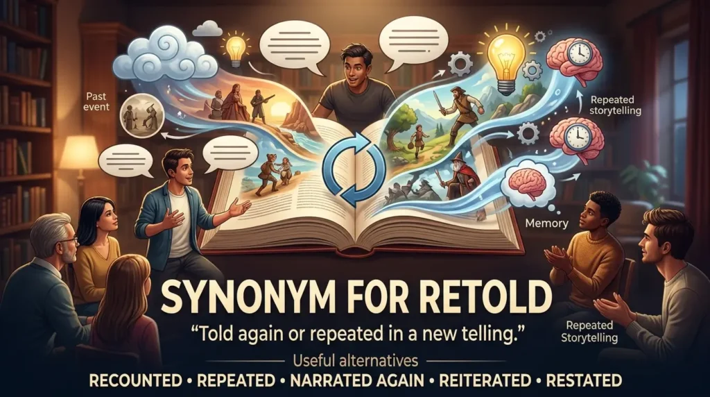synonym for retold