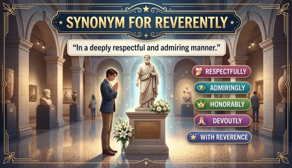 synonym for reverently