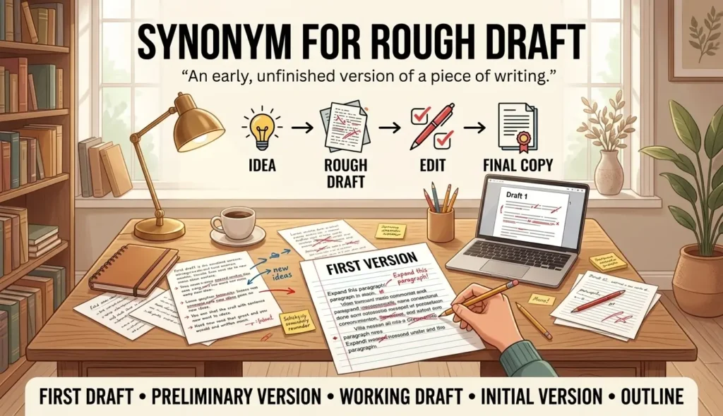 synonym for rough draft