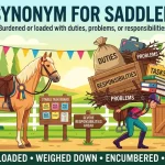 synonym for saddled