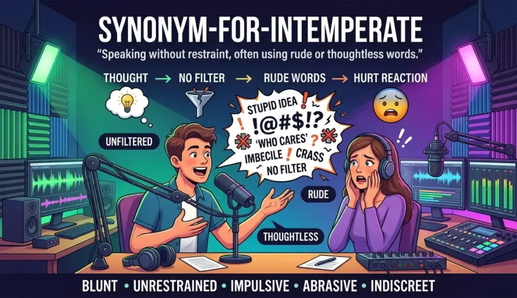 Talking without filtering rude words or thoughtless insults.