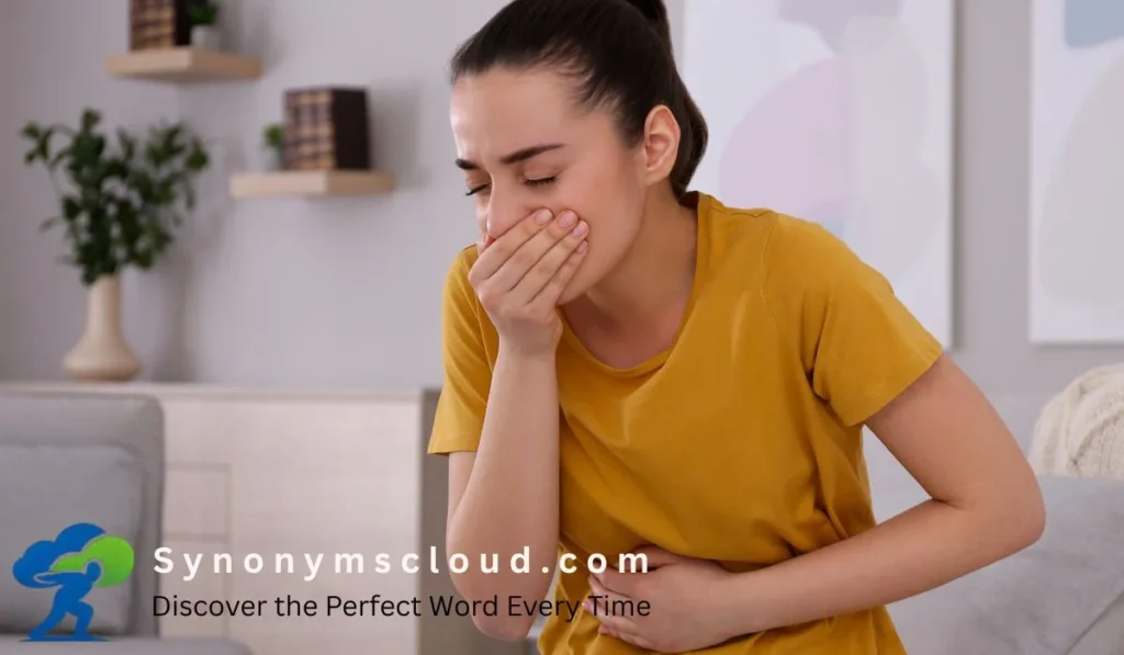To expel food from the stomach through the mouth in an informal way.