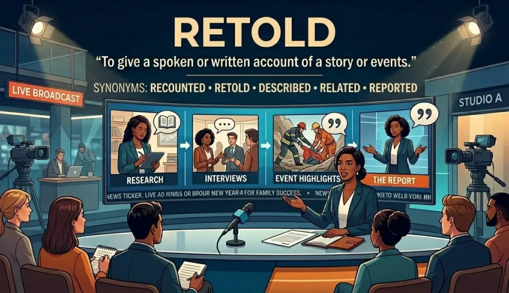To give a spoken or written account of a story or events.