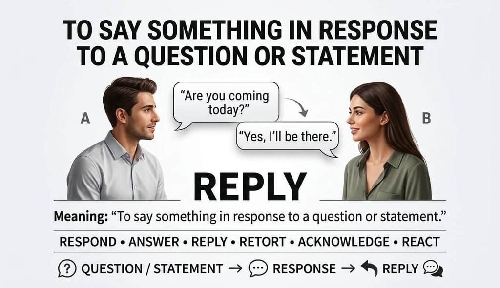 To say something in response to a question or statement.