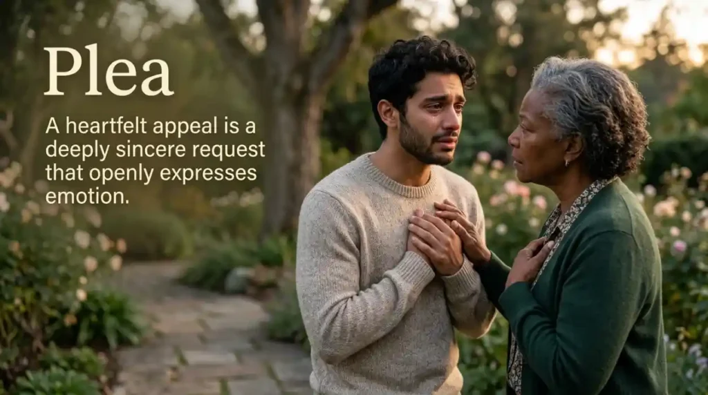 A heartfelt appeal is a deeply sincere request that openly expresses emotion.