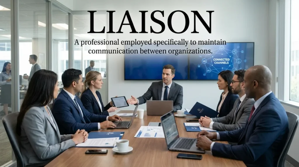 A professional employed specifically to maintain communication between organizations.