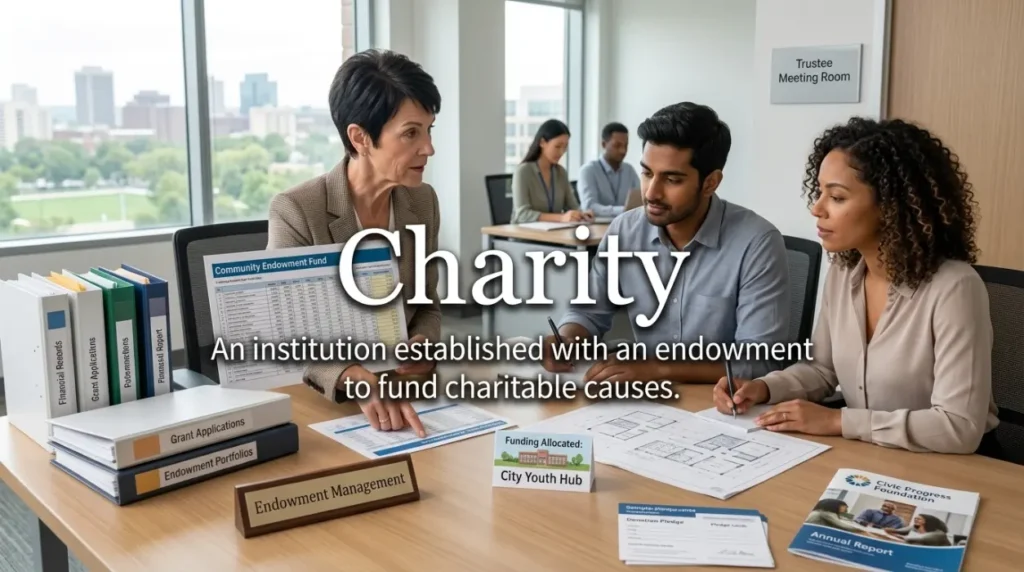 An institution established with an endowment to fund charitable causes.