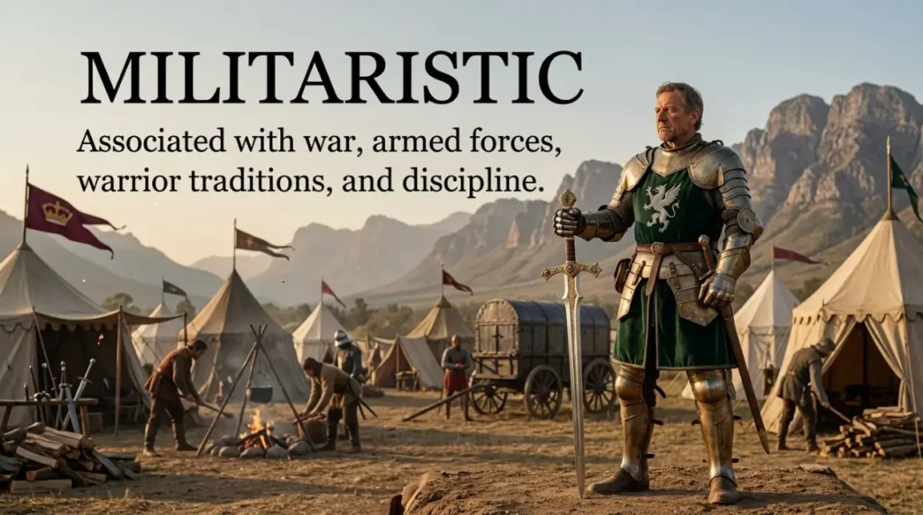 Associated with war, armed forces, or warrior traditions and discipline.
