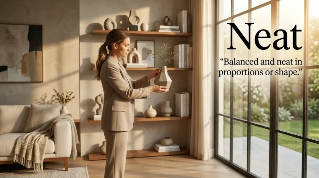 Balanced and neat in proportions or shape.