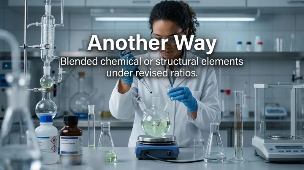 Blended chemical or structural elements under revised ratios.