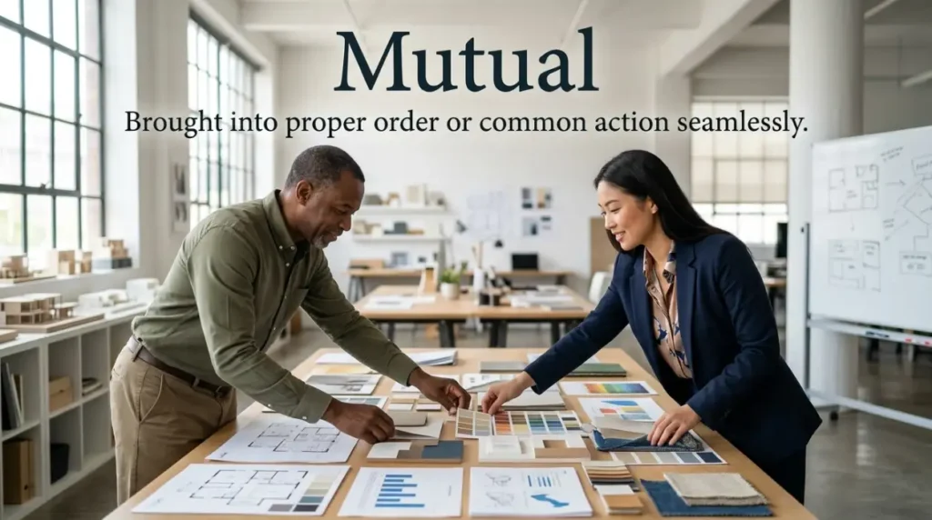 Brought into proper order or common action seamlessly.