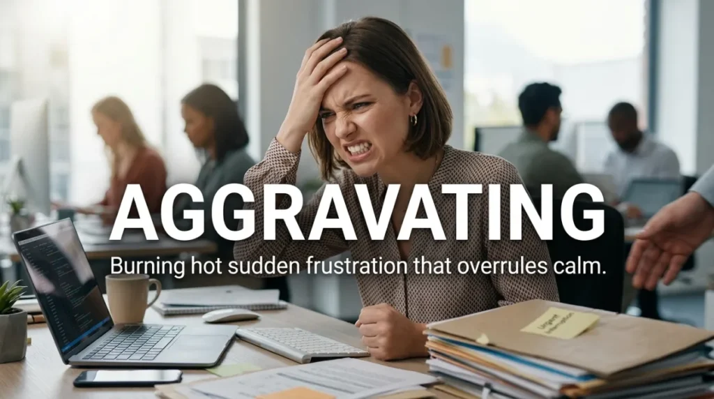 Burning hot sudden frustration that overrules calm.