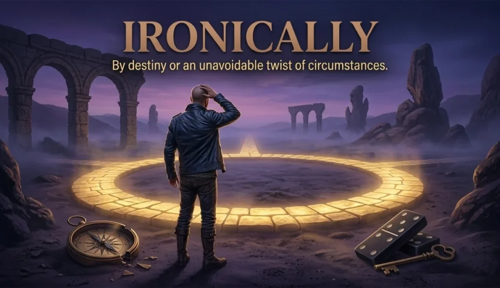 By destiny or an unavoidable twist of circumstances.