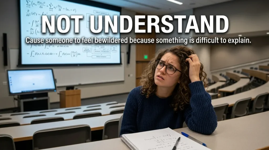 Cause someone to feel bewildered because something is difficult to explain.