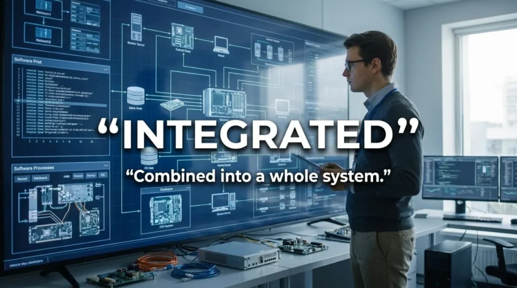 Combined into a whole system.