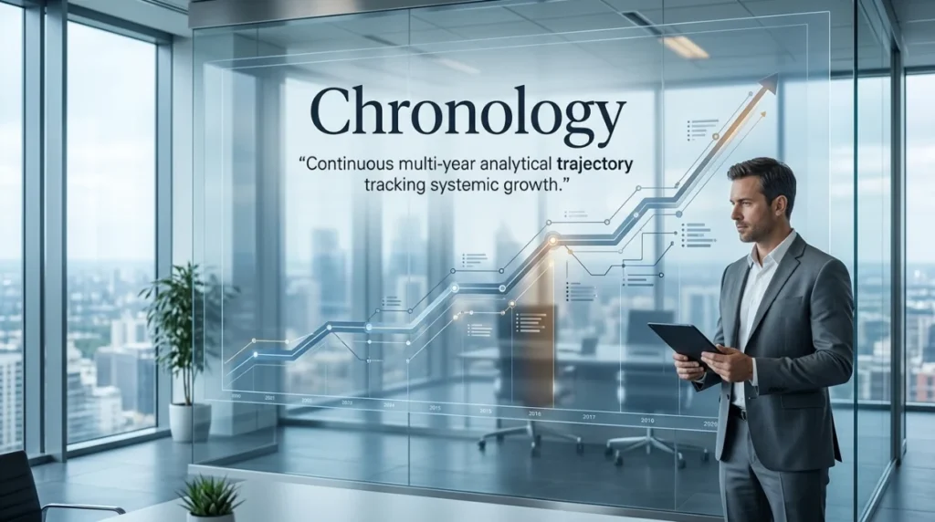 Continuous multi-year analytical trajectory tracking systemic growth.