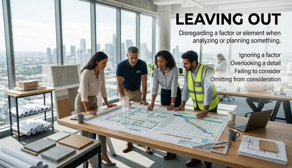  Disregarding a factor or element when analyzing or planning something.