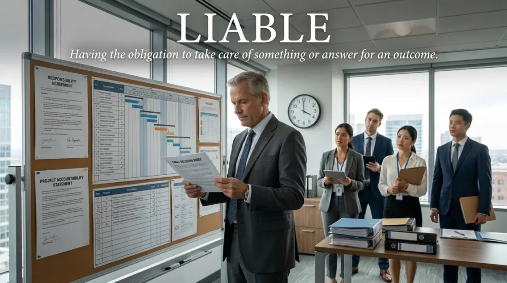 Having the obligation to take care of something or answer for an outcome.