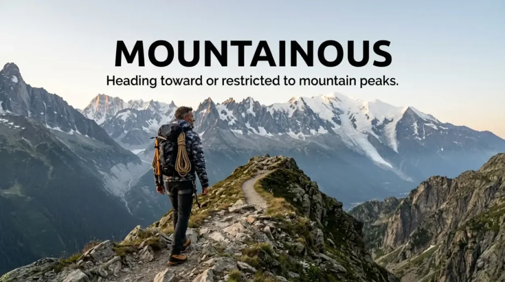 Heading toward or restricted to mountain peaks.