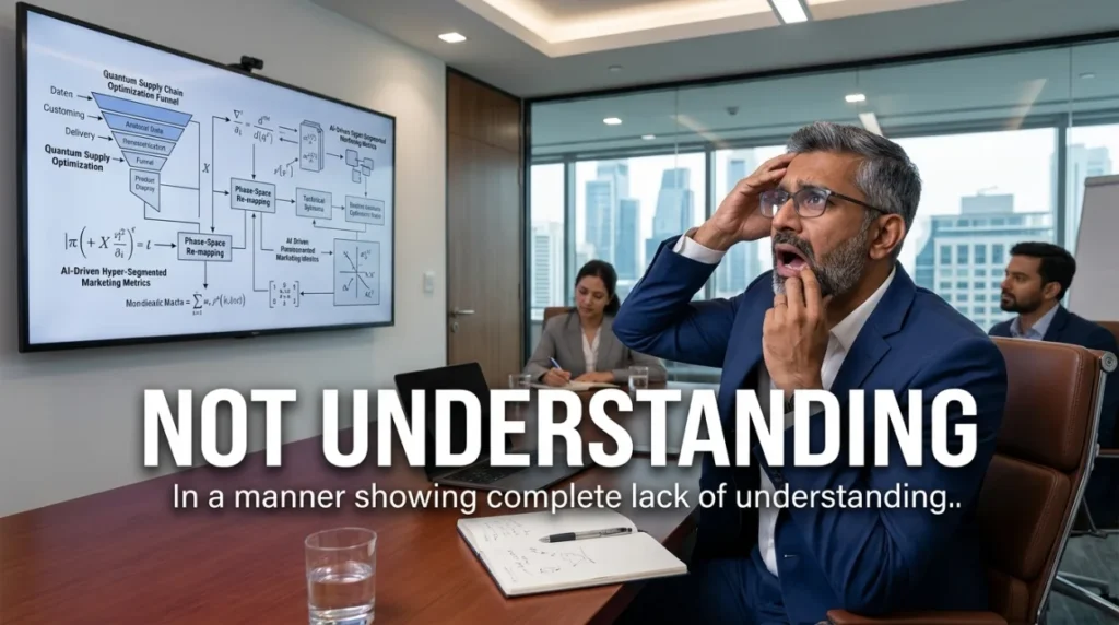 In a manner showing complete lack of understanding.