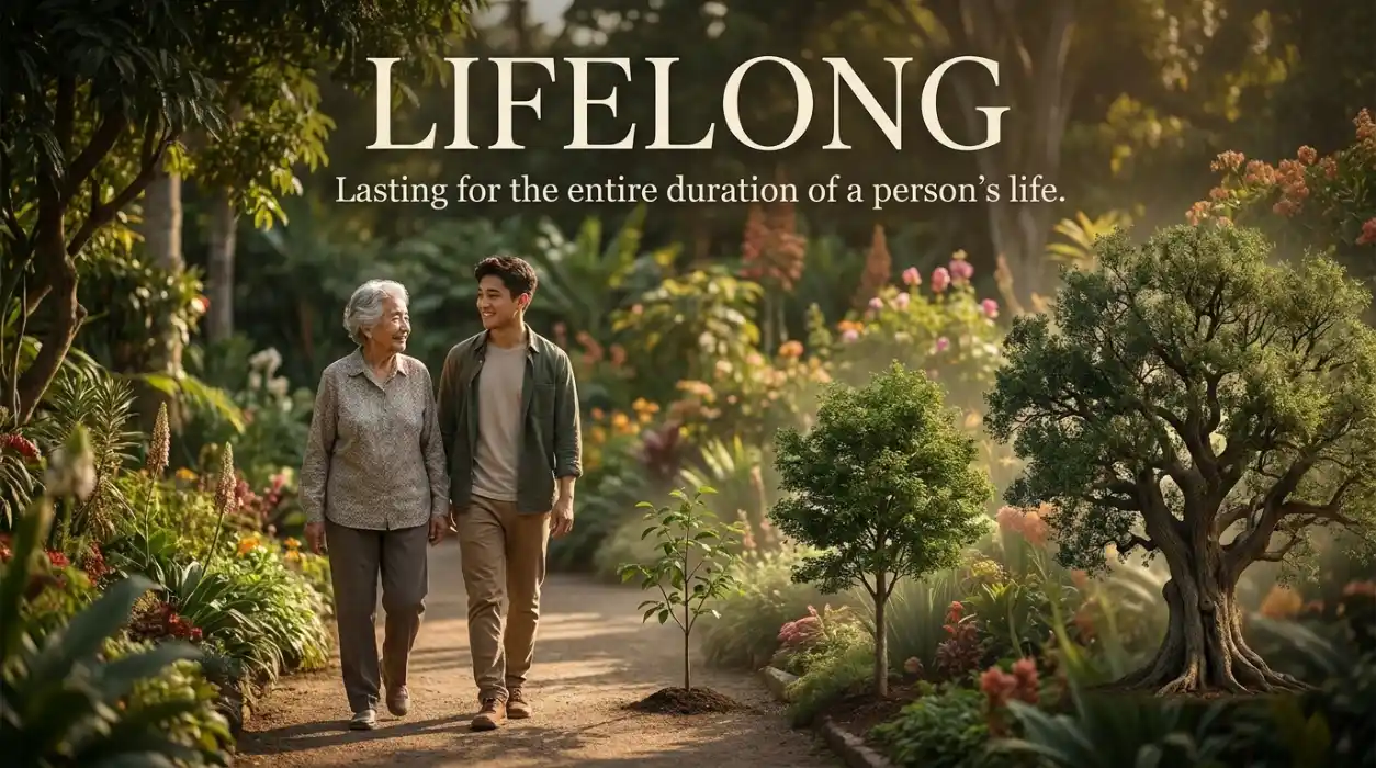 Lasting for the entire duration of a person's life.