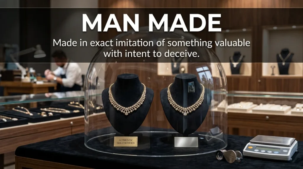 Made in exact imitation of something valuable with intent to deceive.