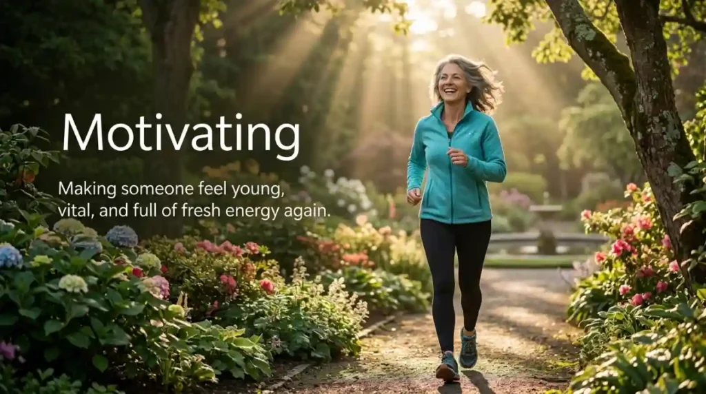 Making someone feel young, vital, and full of fresh energy again.