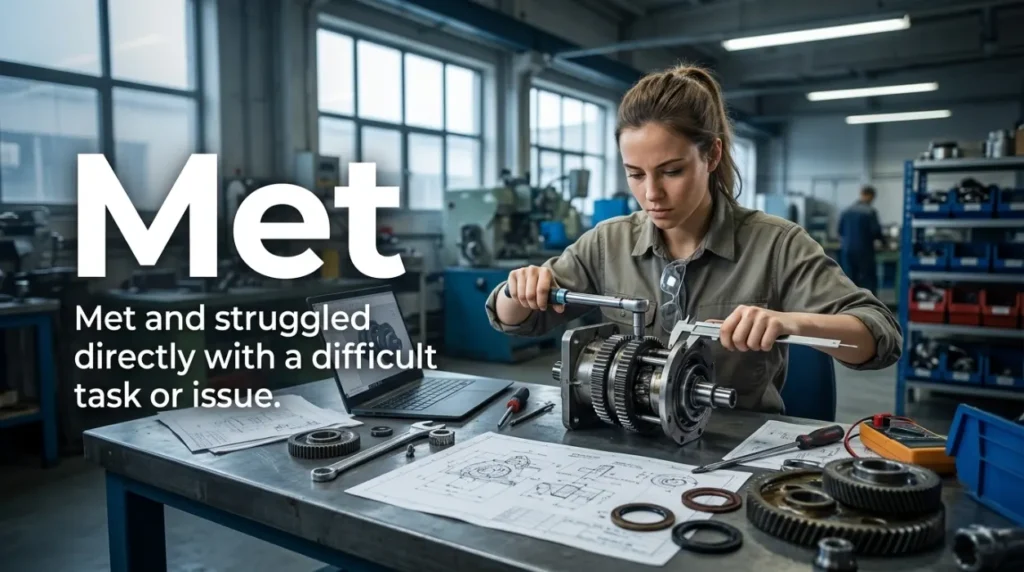 Met and struggled directly with a difficult task or issue.