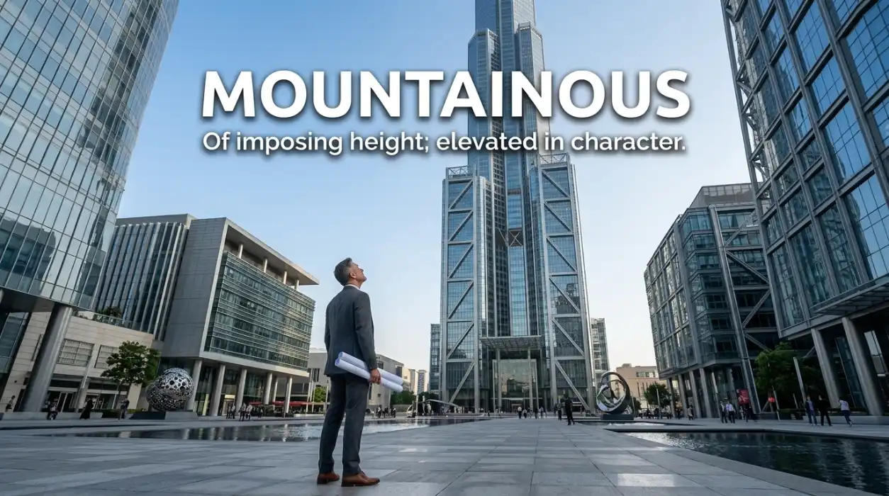 Of imposing height; elevated in character.