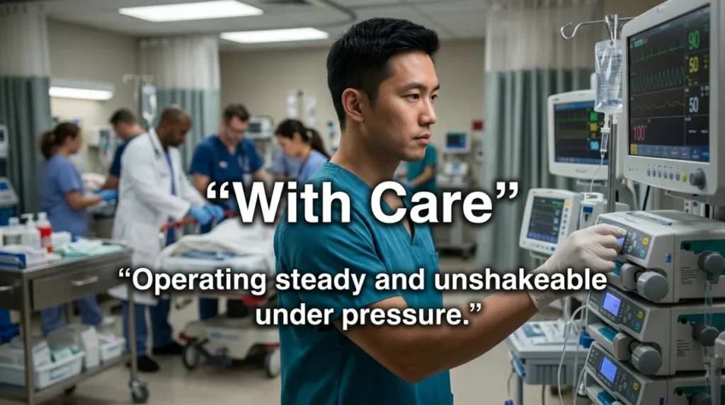 Operating steady and unshakeable under pressure.
