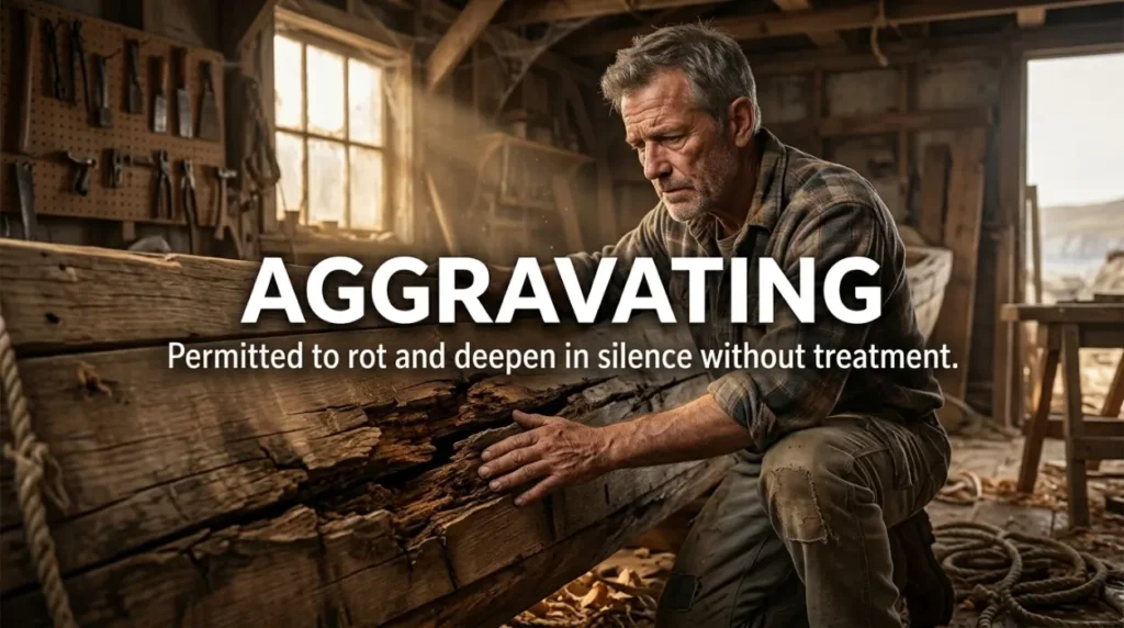 Permitted to rot and deepen in silence without treatment.