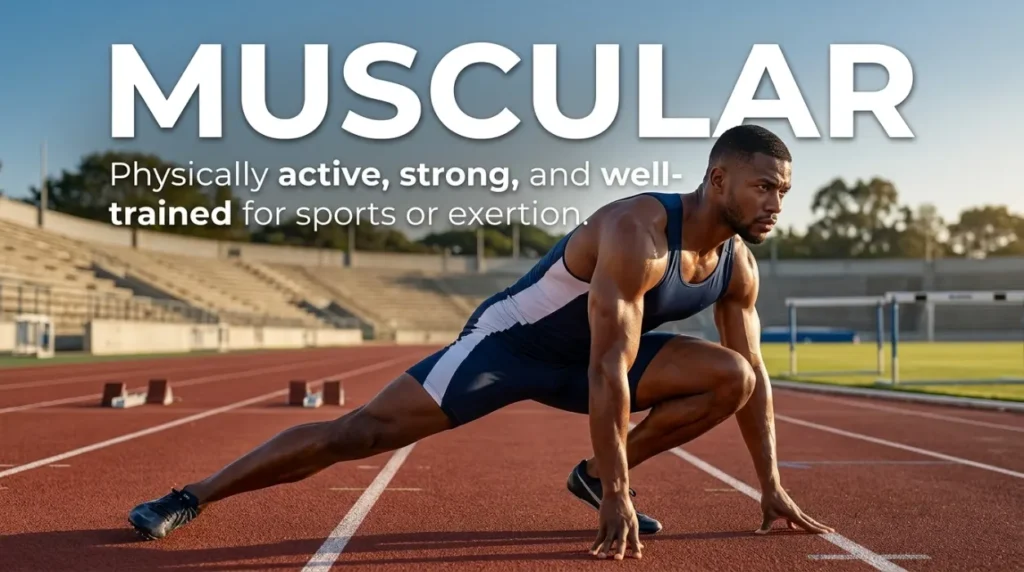 Physically active, strong, and well-trained for sports or exertion.