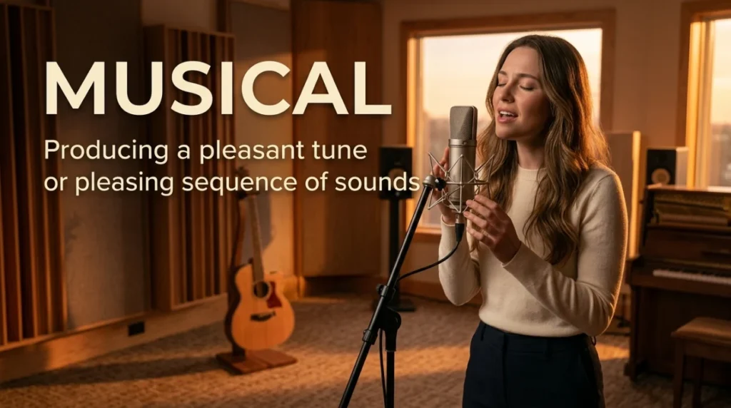 Producing a pleasant tune or pleasing sequence of sounds.