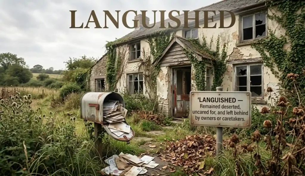 Remained deserted, uncared for, and left behind by owners or caretakers.